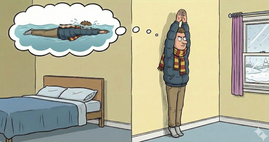 Hình 1: Mô phỏng tư thế Streamline trên cạn giúp định hình khung cơ thể chuẩn khi học bơi.